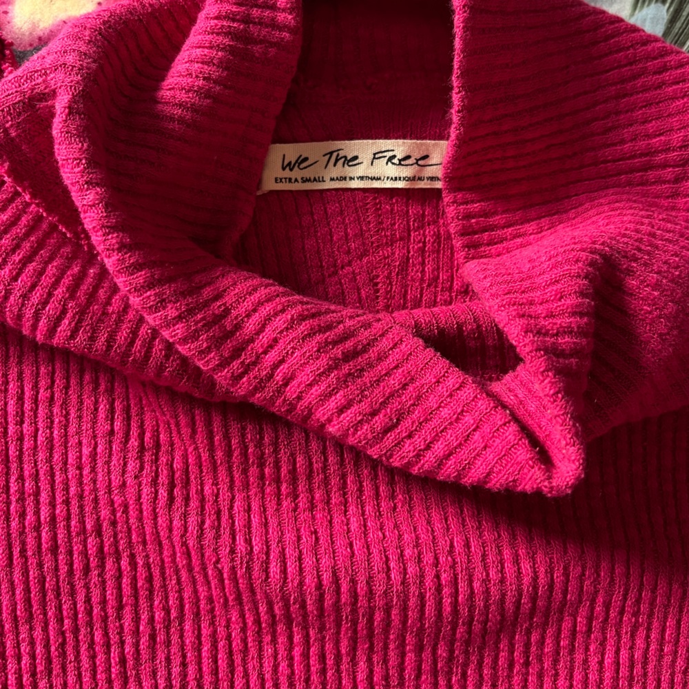 We The Free Raspberry Cowl Neck Sweater - Picture 5 of 7